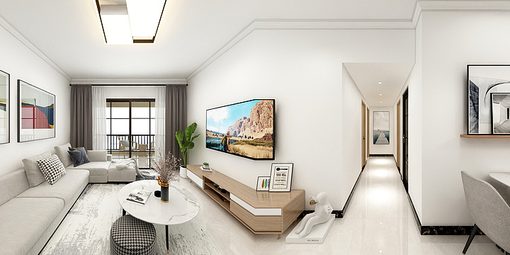 CJY橙子设计-豪利花园桂苑阁A05户型现代效果图-装修设计方案