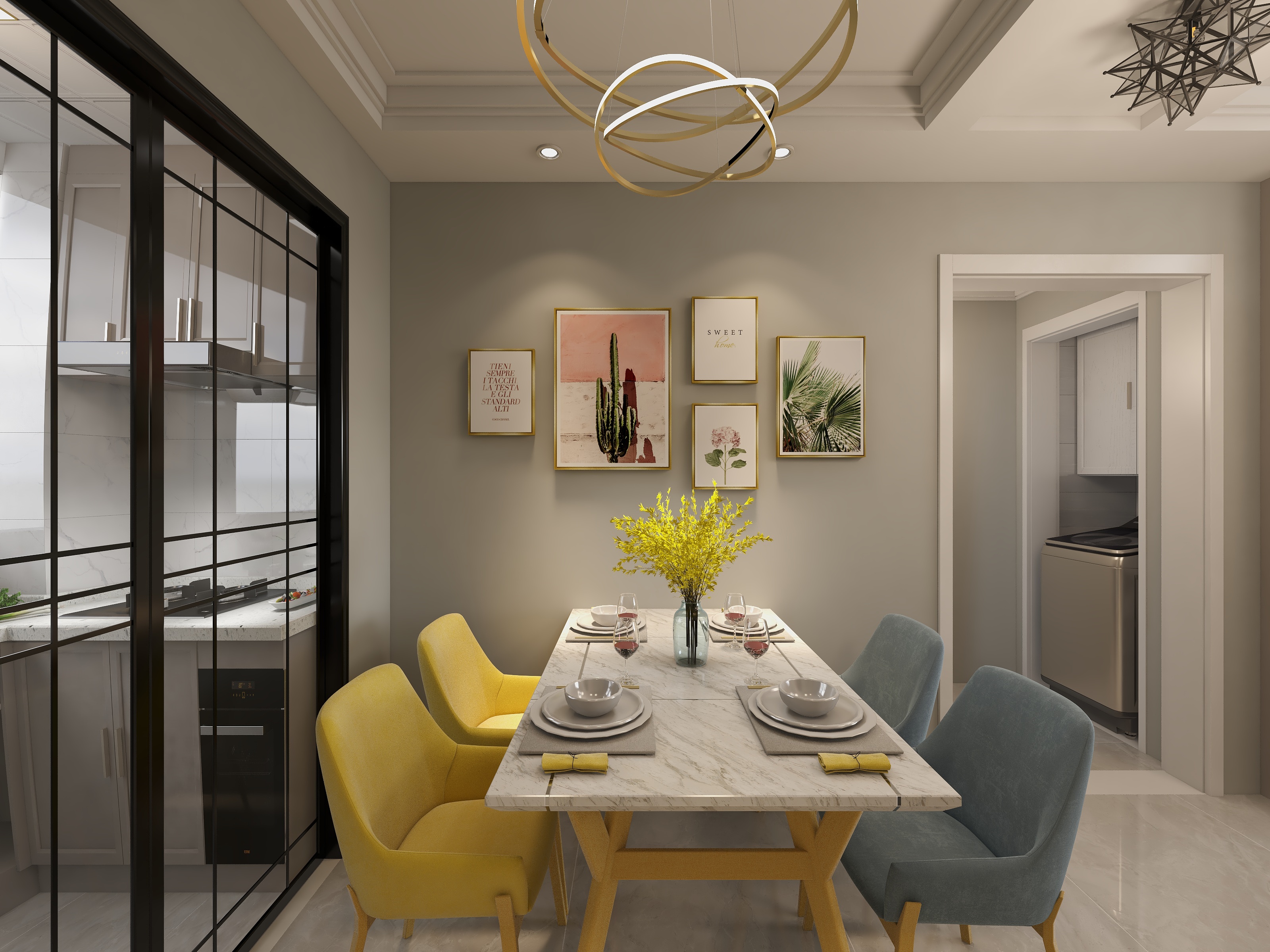 资深设计师徐浩天-95方三居相遇时光装修效果图