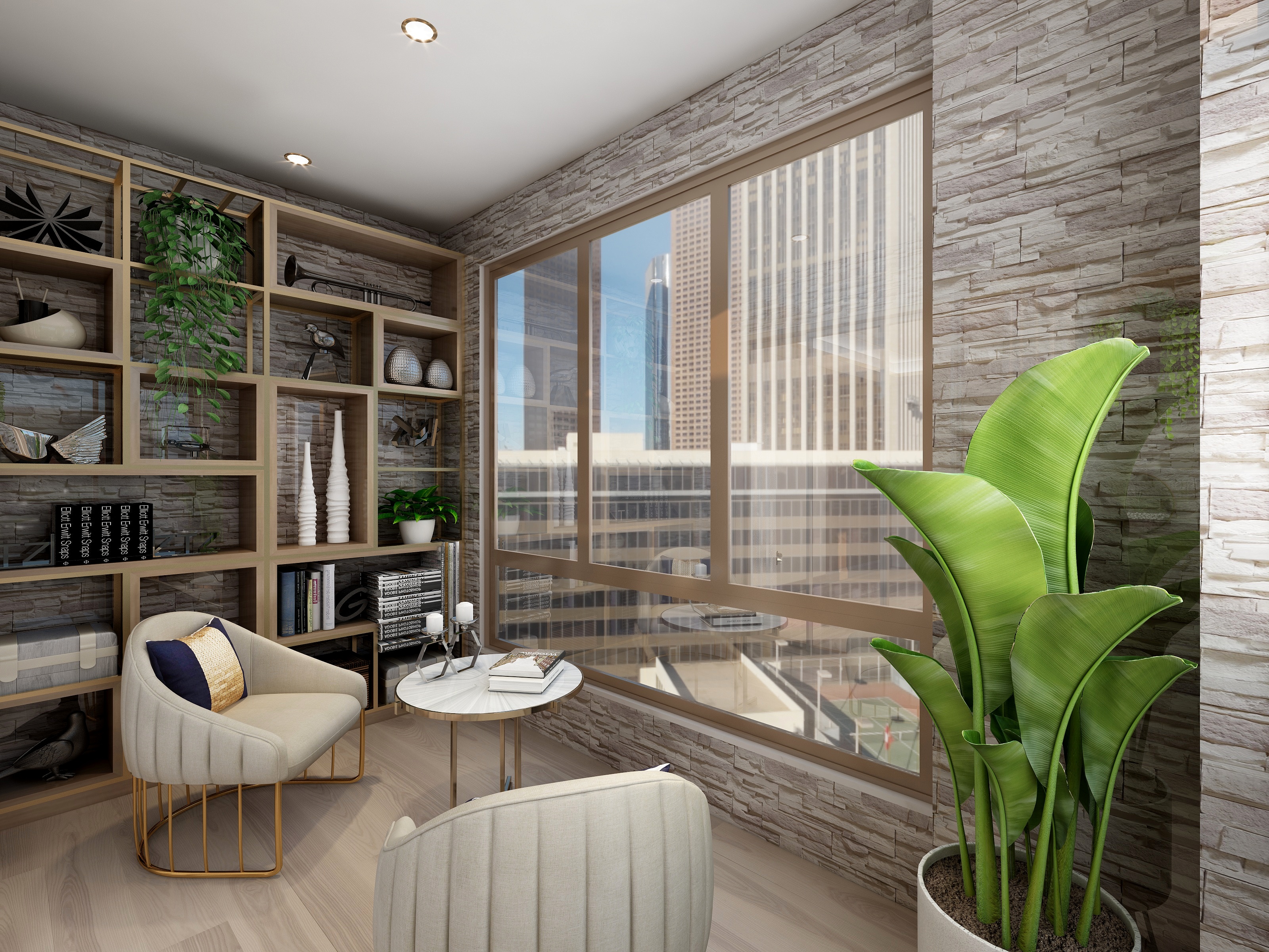 伊小欧-2层别墅户型-轻奢风装修效果图