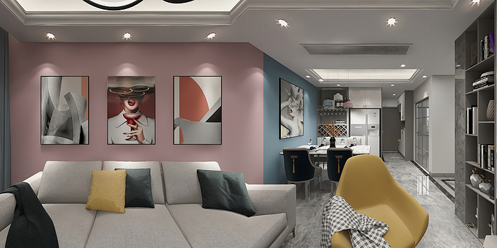 KK设计JIGOU-德信海德公园83.00㎡A2’3室2厅1卫1厨-装修设计方案