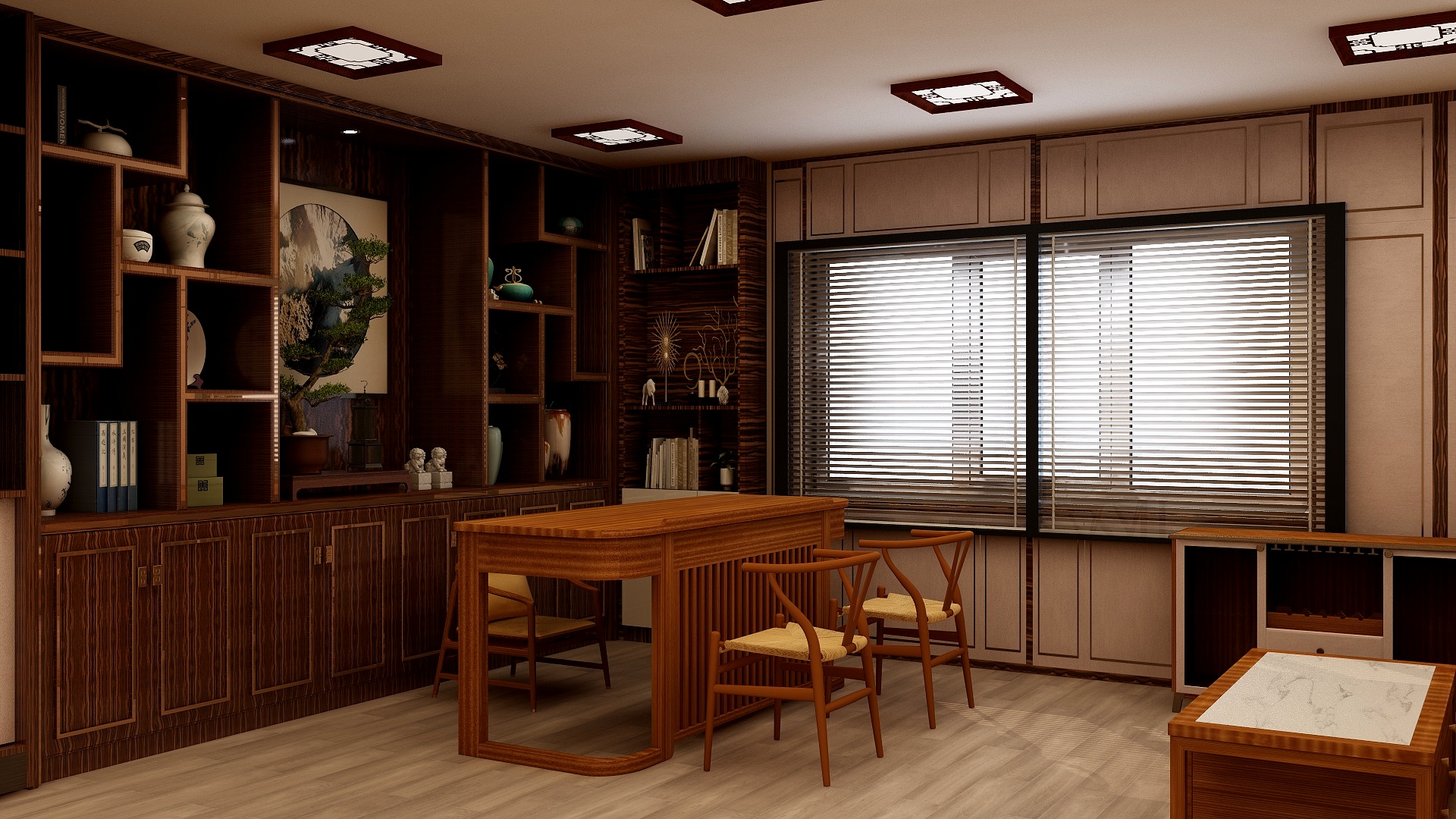 木源家装-办公室129m²装修效果图