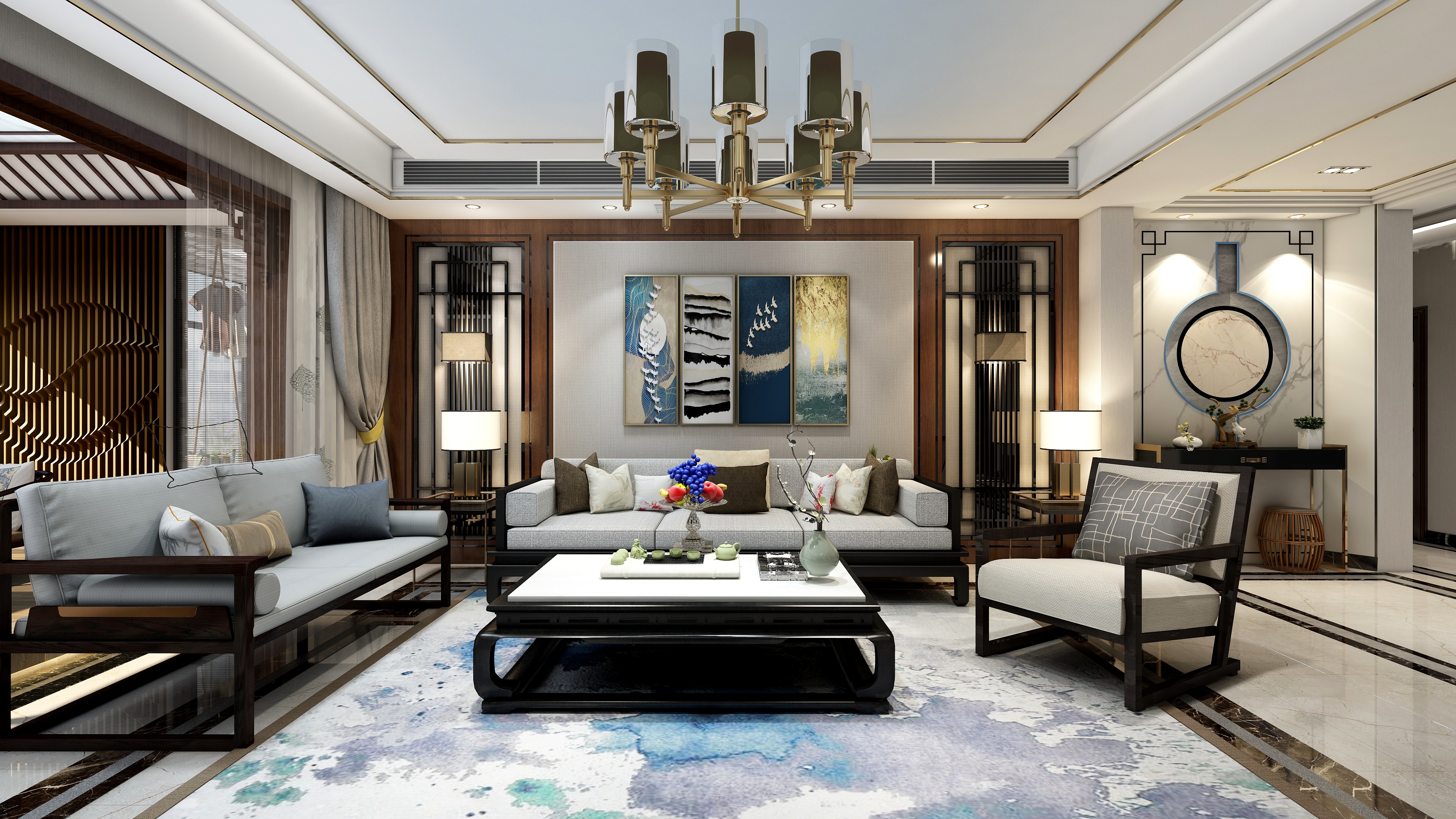 枫林-大鹏-碧桂园260新中式装修效果图