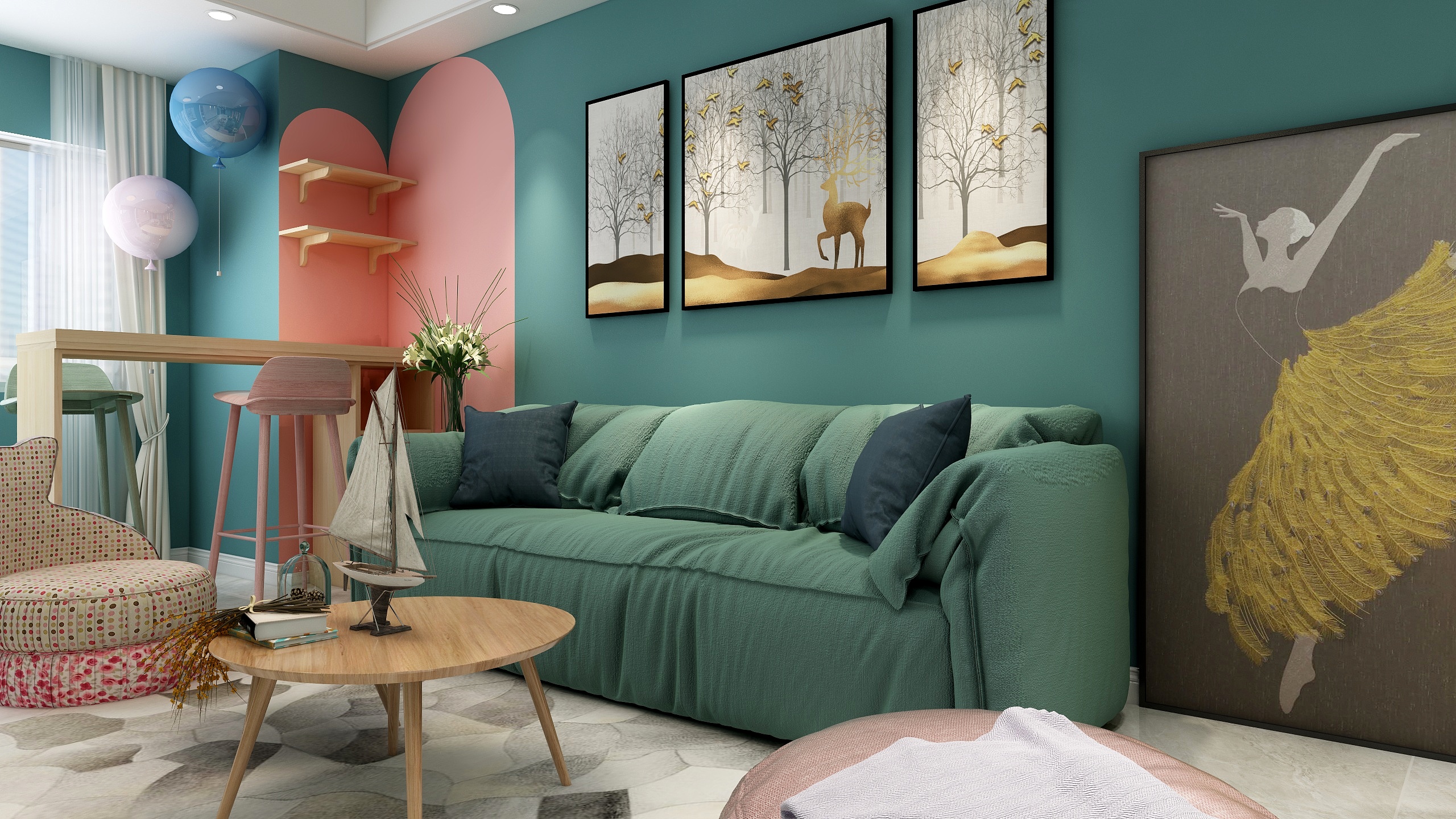 LY龙斌-德信海德公园83.00㎡A2’3室2厅1卫1厨-装修设计方案