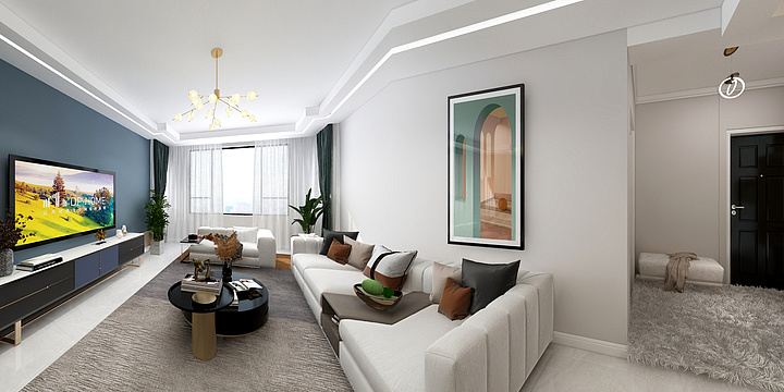 梅设计-育华园140平米田先生雅居-装修设计方案