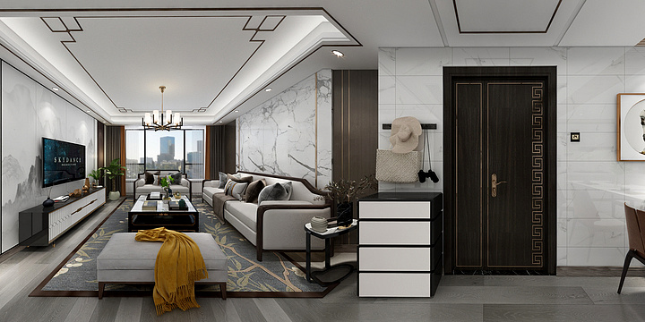 御美家整装集团-武城两室研发图-新中式-（中央空调）-装修设计方案