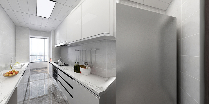 zhangkeer-金茂府-无主灯黑白灰-大床-装修设计方案