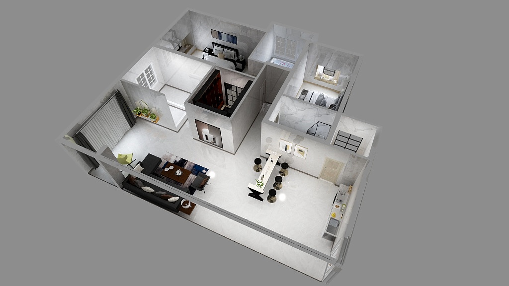 设计师3dLQF-天琴半岛-花漫湾11-1-104一层-装修设计方案