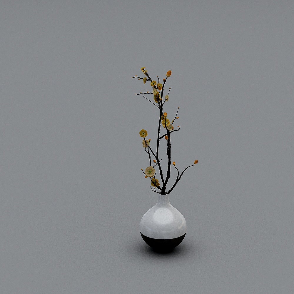 新中式花卉3D模型