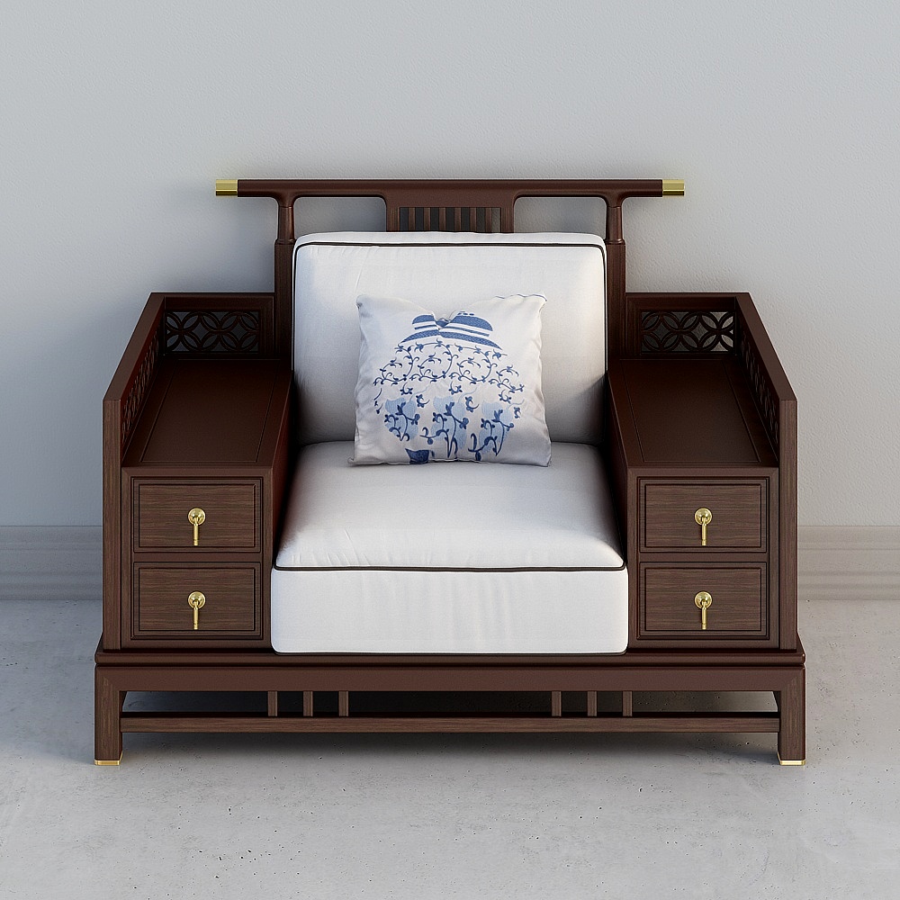198-01布单人沙发3D模型