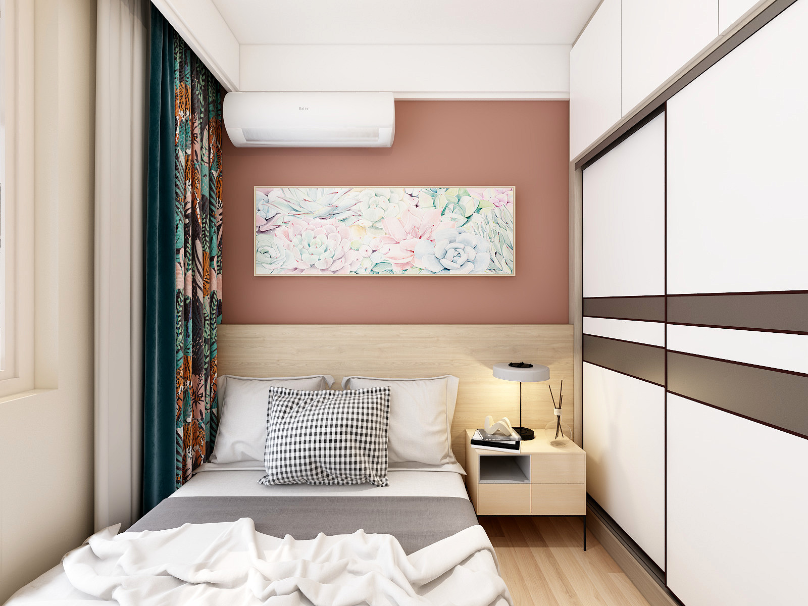 刘安明-万科平澜玖著-三居室-原木装修效果图