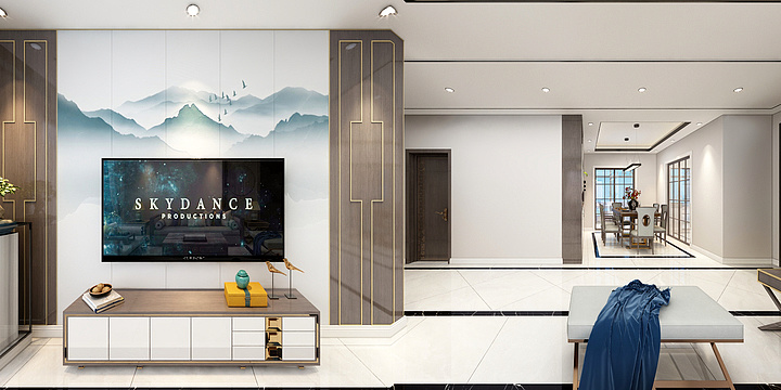 腾特建筑设计公司-家路壹号B户型-新中式-装修设计方案