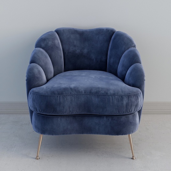 Scandinavian Modern Art Deco Single Sofa,Single Sofa,Seats & Sofas,Blue