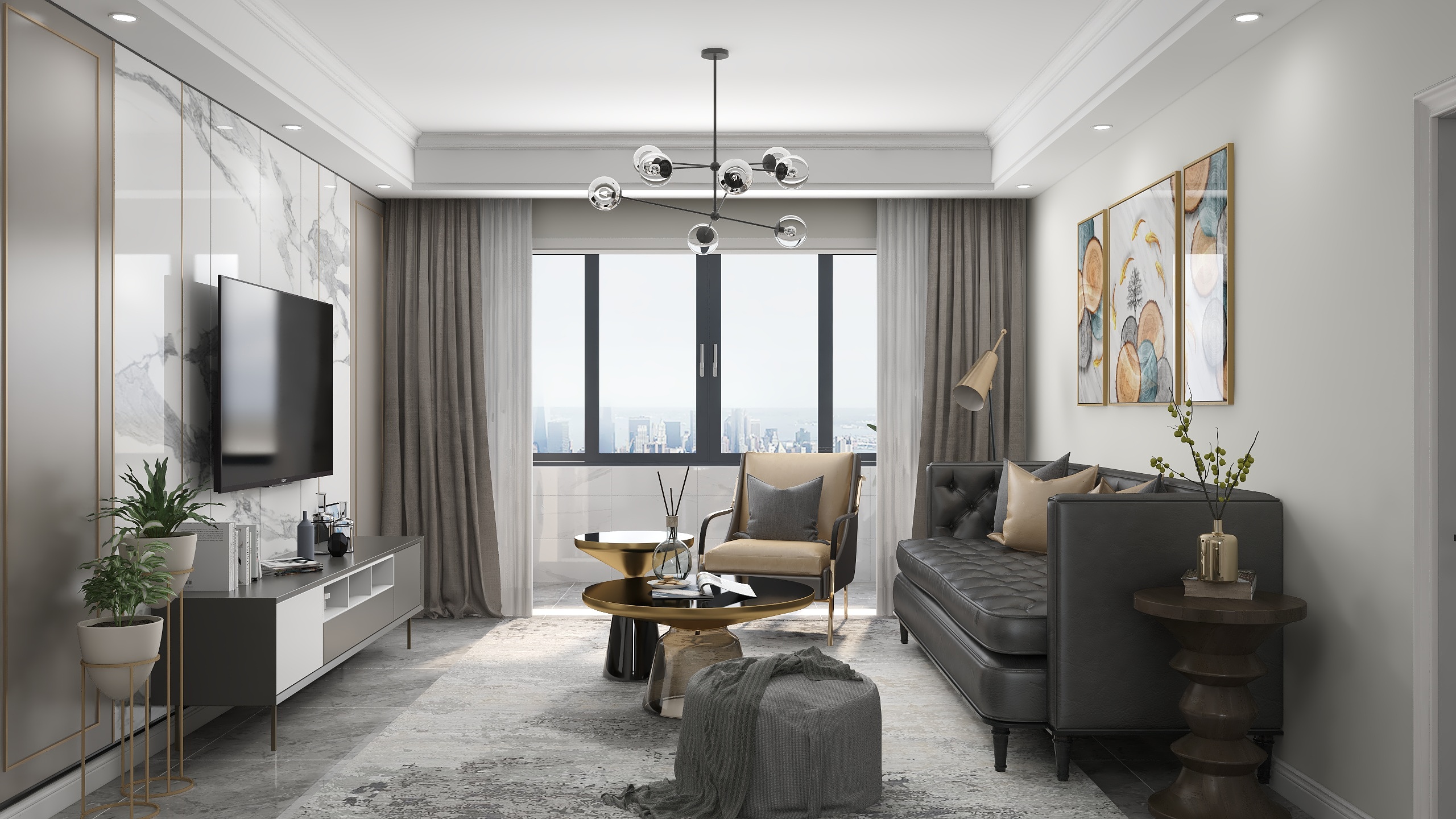 蜗舍茅屋-君悦蓝庭A-装修设计方案