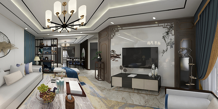 一度空间设计师LIN-一度空间设计师LIN-张掖老街90.26户型《新中式》-装修设计方案