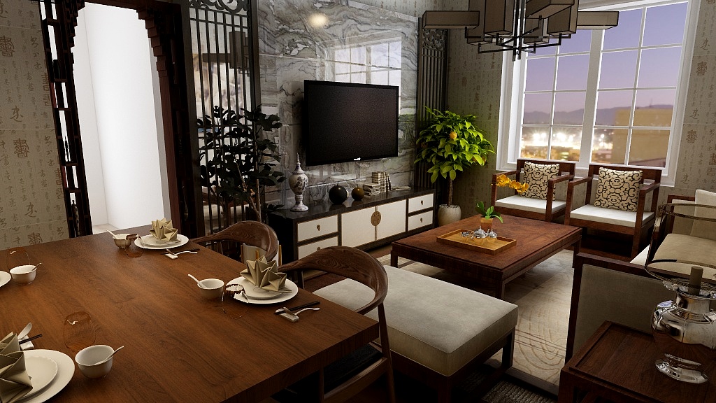 _盖世英雄-中式风格姜-装修设计方案