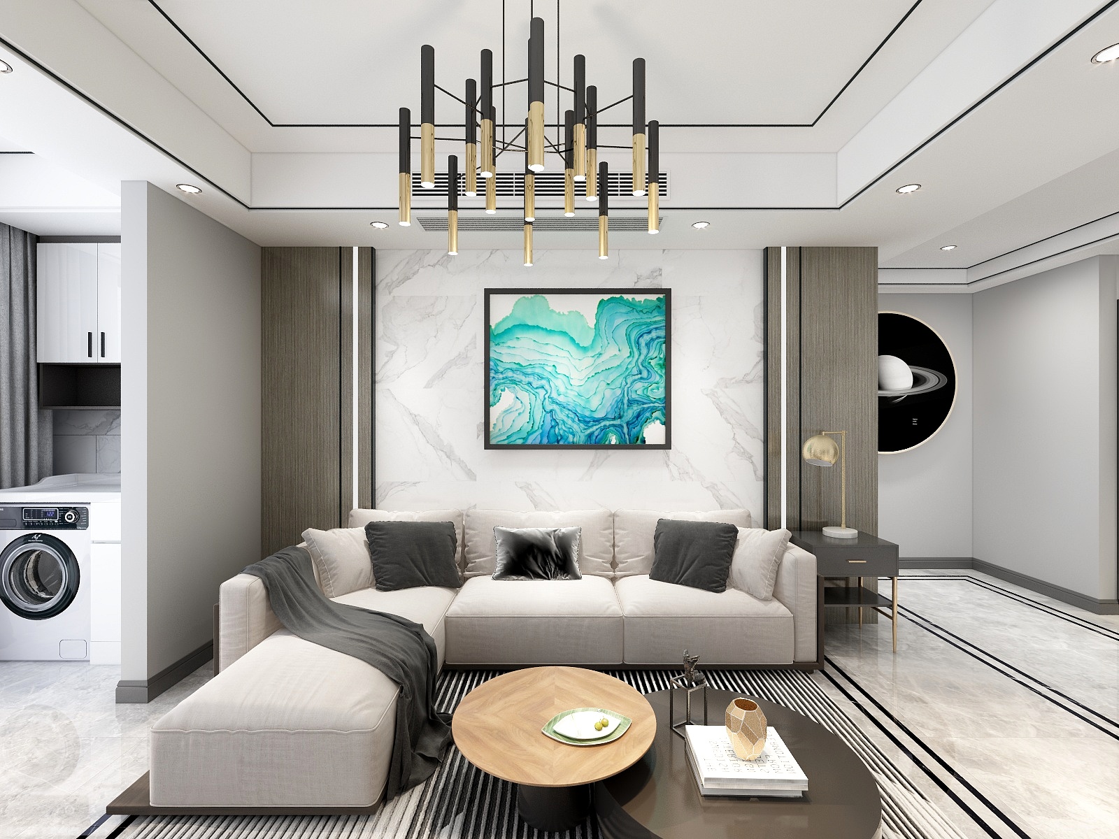 刘安明-113方现代客餐厅装修效果图