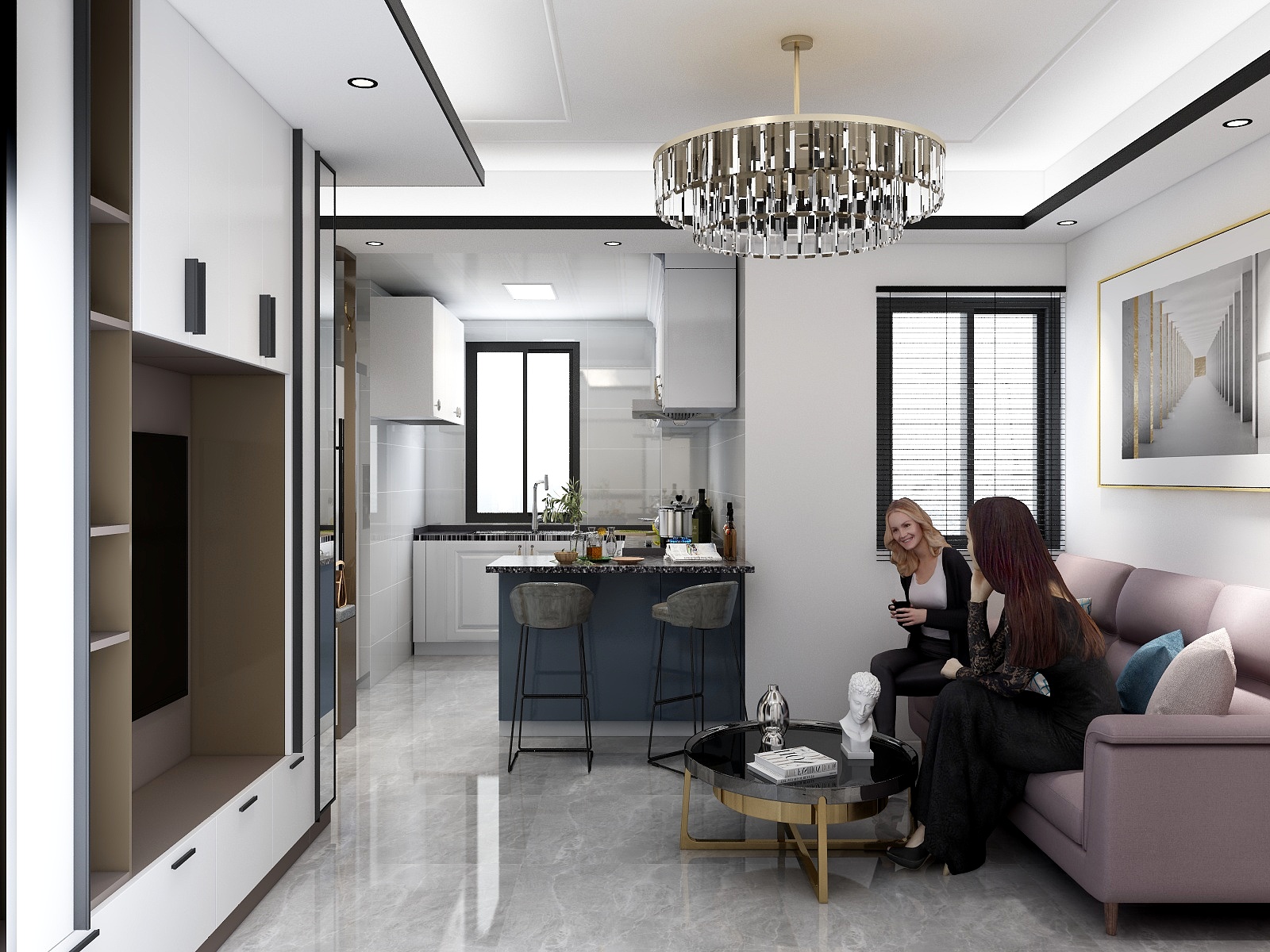 子境-现代轻奢78平米的小两居设计-装修设计方案