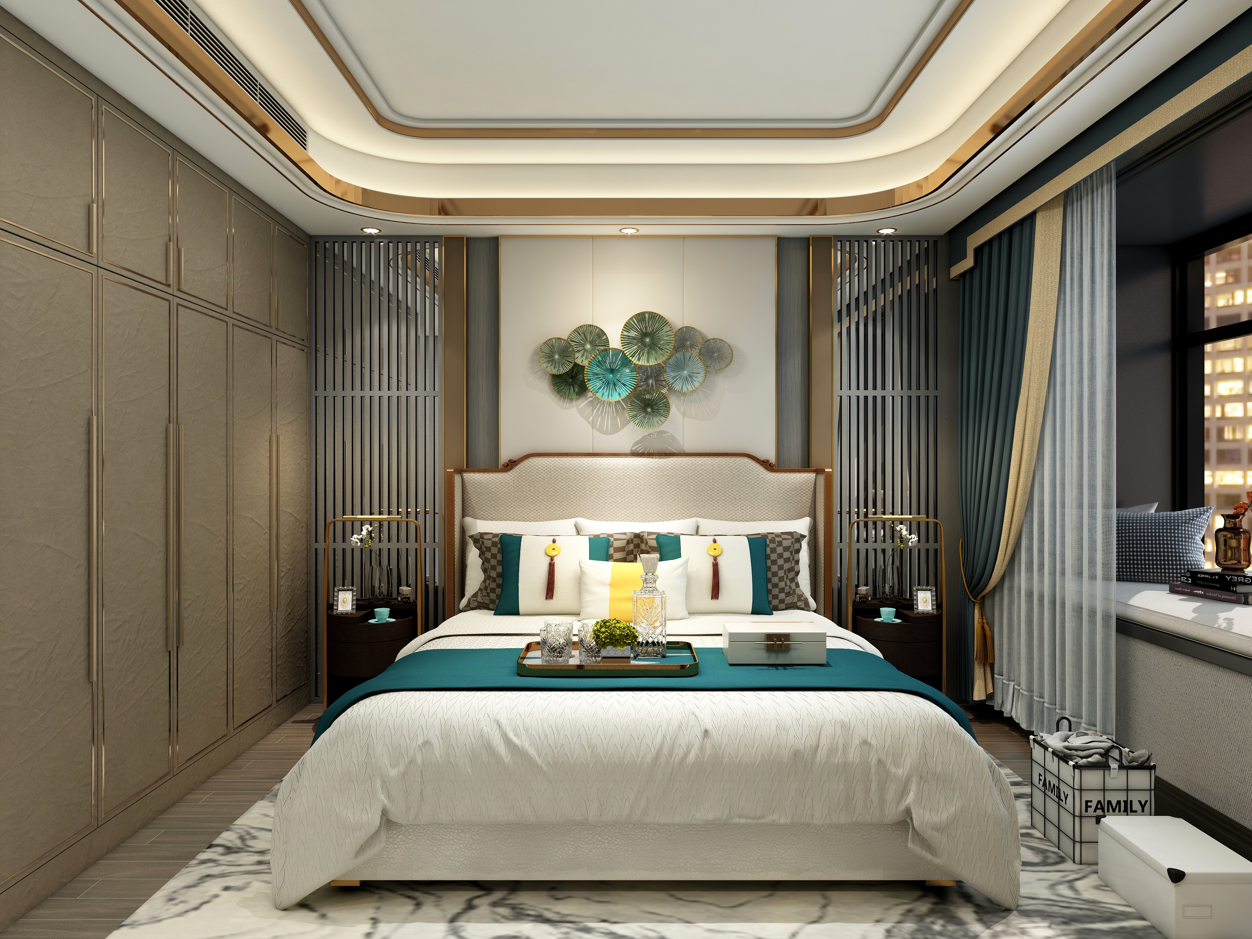 至简名设一钱春-150方轻奢新中式四居装修效果图