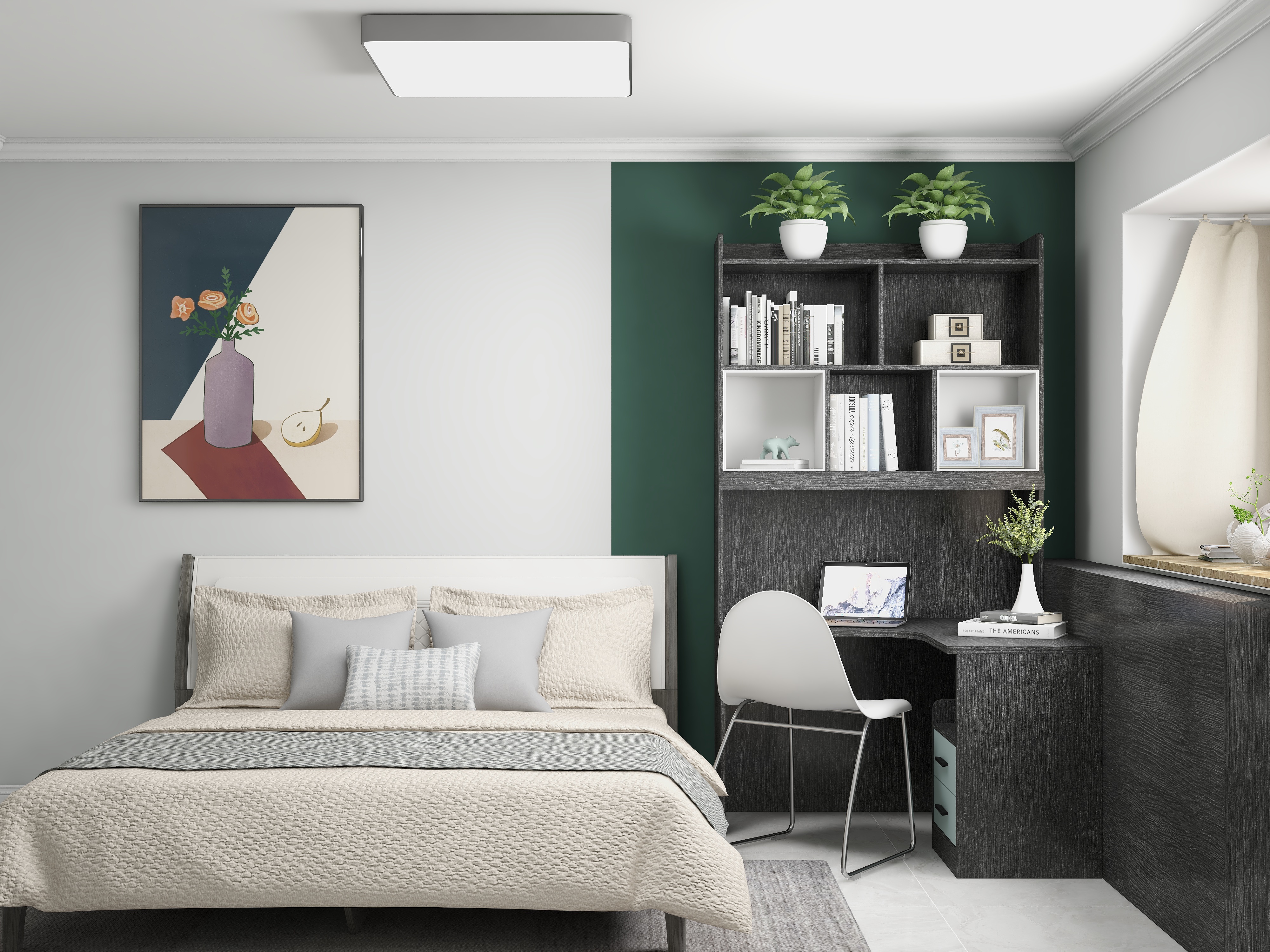 闫轮-素描-书桌-装修设计方案