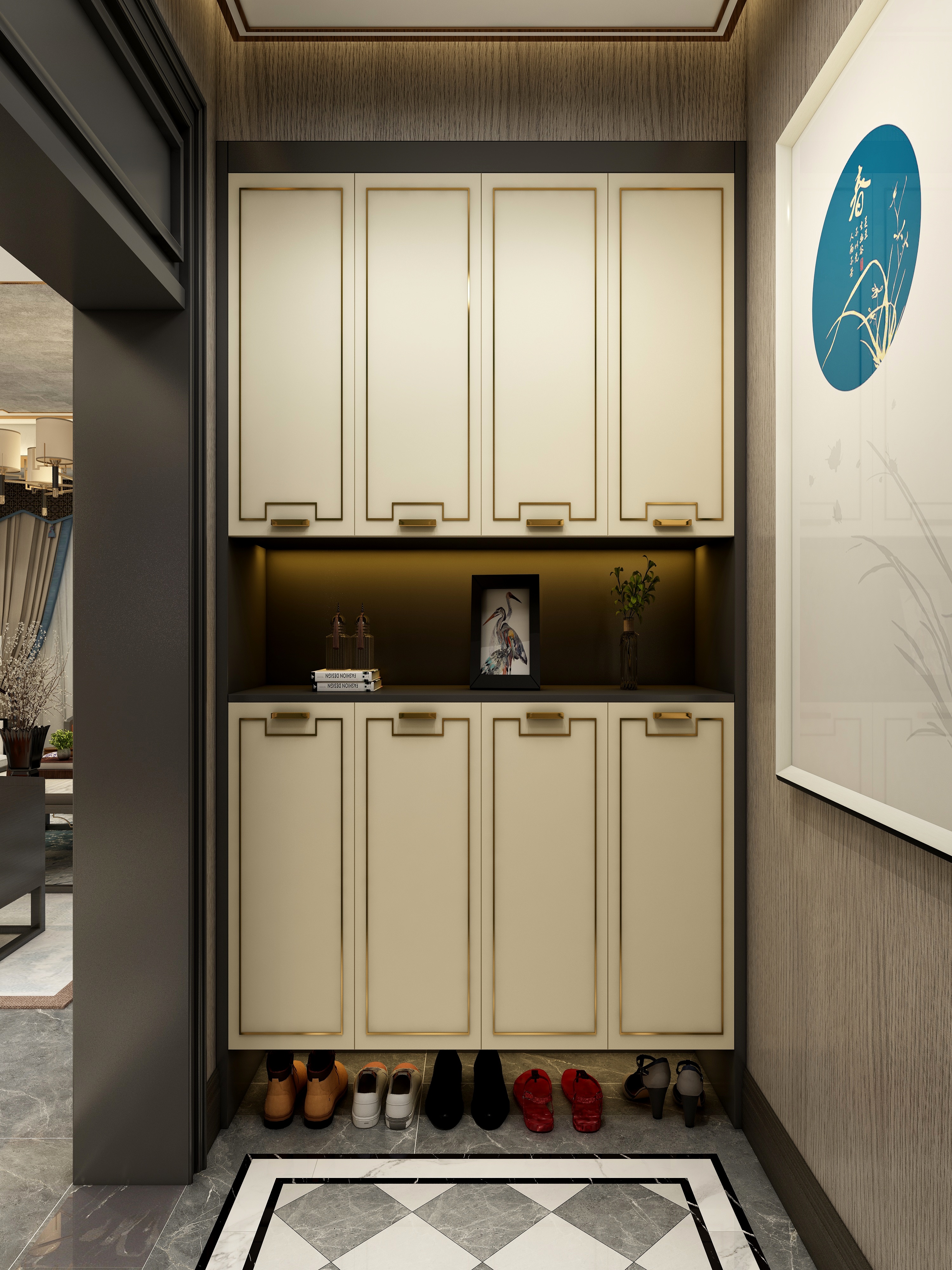 至简名设一钱春-150方轻奢新中式四居装修效果图