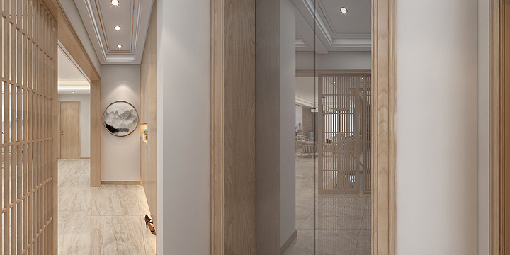 原创设计UBwV-精品酷家乐-卓越华润玲珑悦府日式风格-装修设计方案