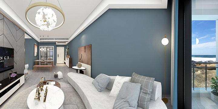 0林圆0-1-C户型69平现代简约风格效果-装修设计方案