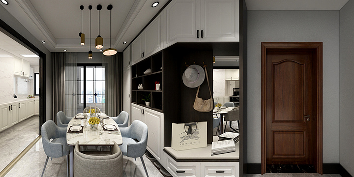 杉行空间设计陈帅-壹代城115户型轻奢-装修设计方案