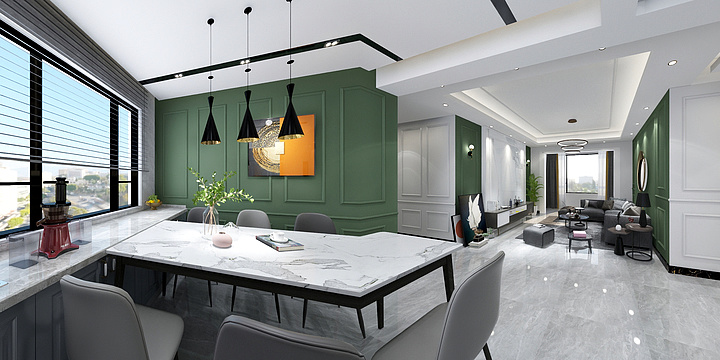 效果制作A-伟大泰山国际（现代）-装修设计方案