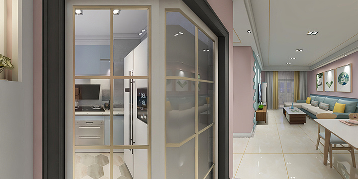 家装设计师668-德信海德公园83.00㎡A2’3室2厅1卫1厨-装修设计方案