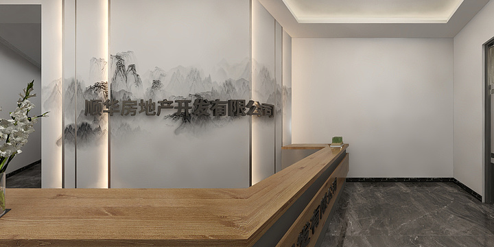 梵墨装饰设计-顺华雅苑建筑公司办公室图-装修设计方案