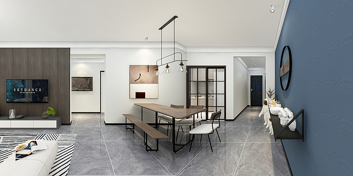 0林圆0-1-B户型89平现代简约风格效果-装修设计方案