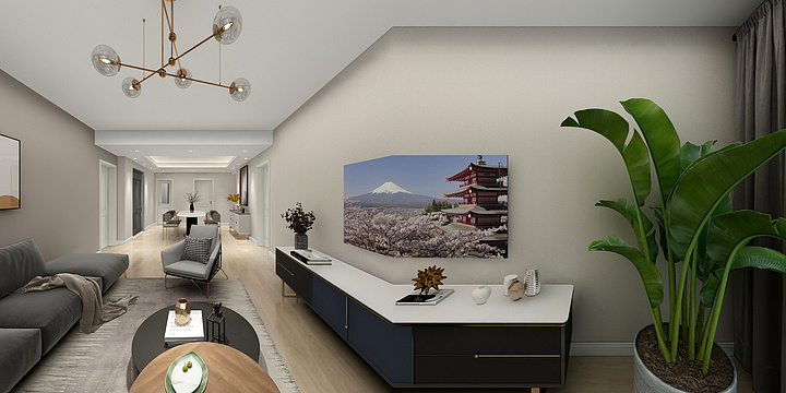 田舍物-天悦壹号效果图-装修设计方案