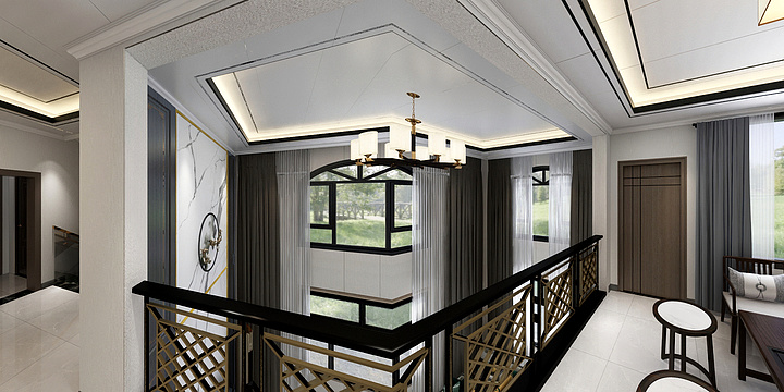 爱尚家软装-晏小蓉别墅客厅效果图-方案3-装修设计方案