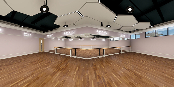 臻品鹏晟-舞蹈学校-大教室-装修设计方案