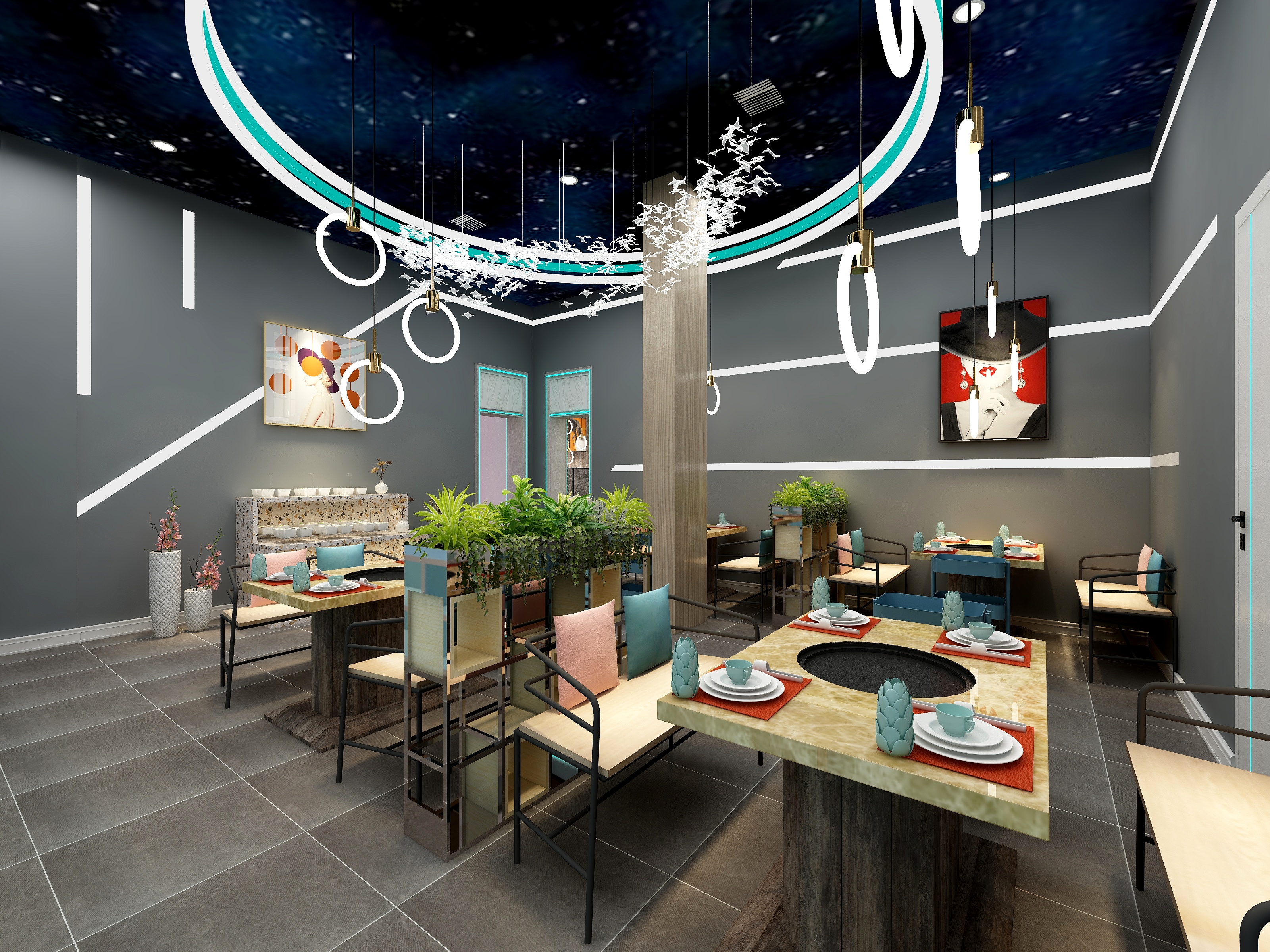 谢炎丨-《星空.火锅》-装修设计方案