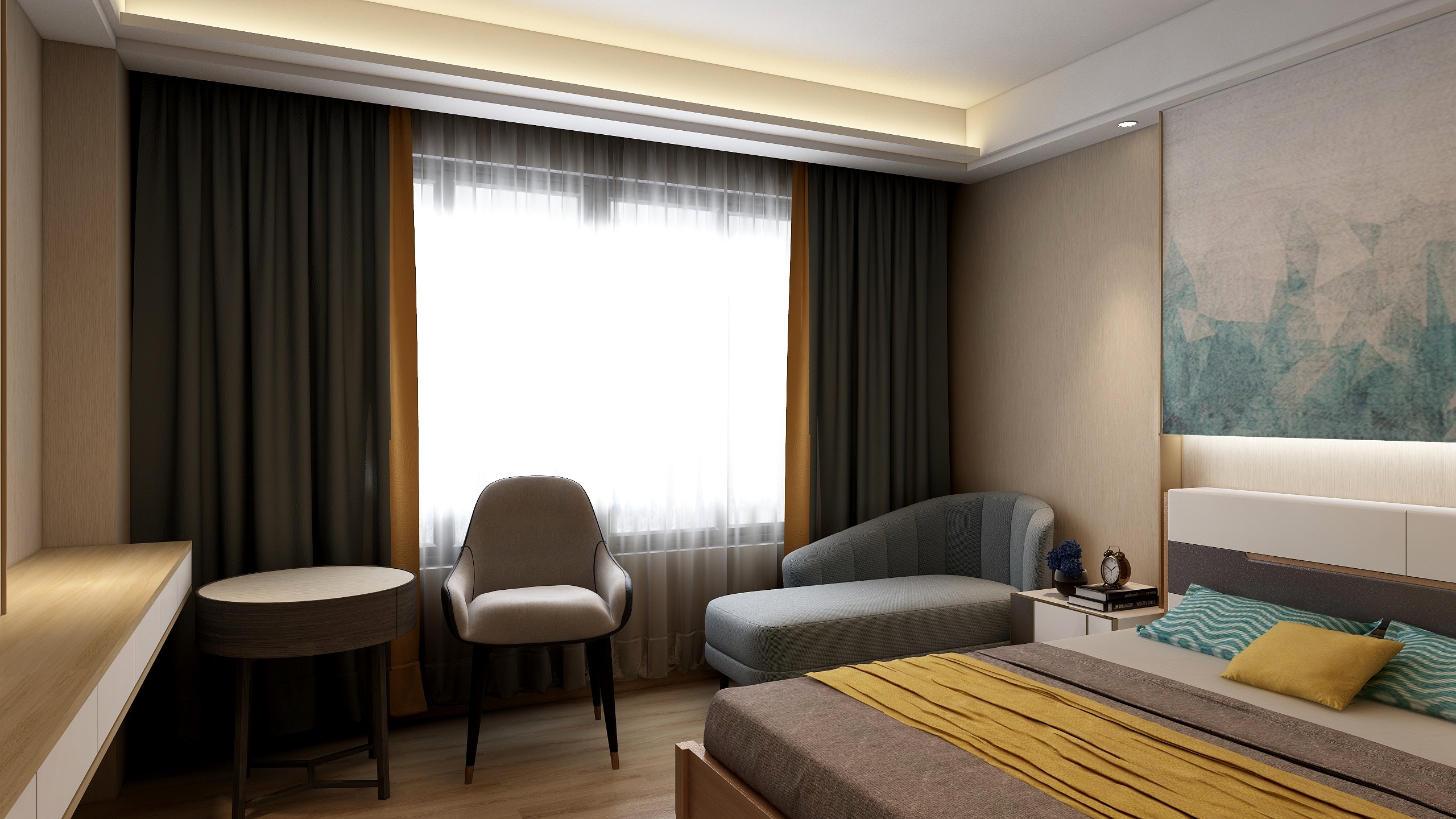 何若宁-【大古装饰】万古酒店-大床房1-装修设计方案