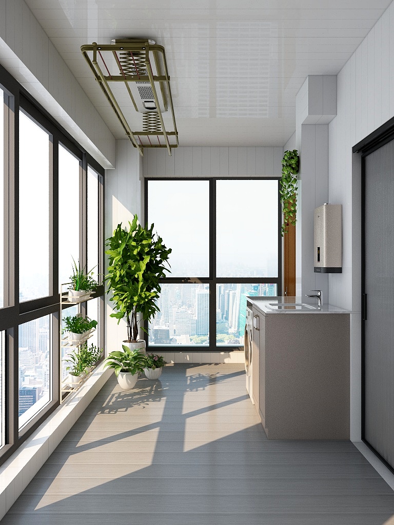 Z少-上善若水1栋201金总生活阳台-装修设计方案