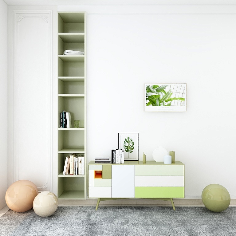 不哭不闹只会傻笑-滨江3-清新抹茶-装修设计方案