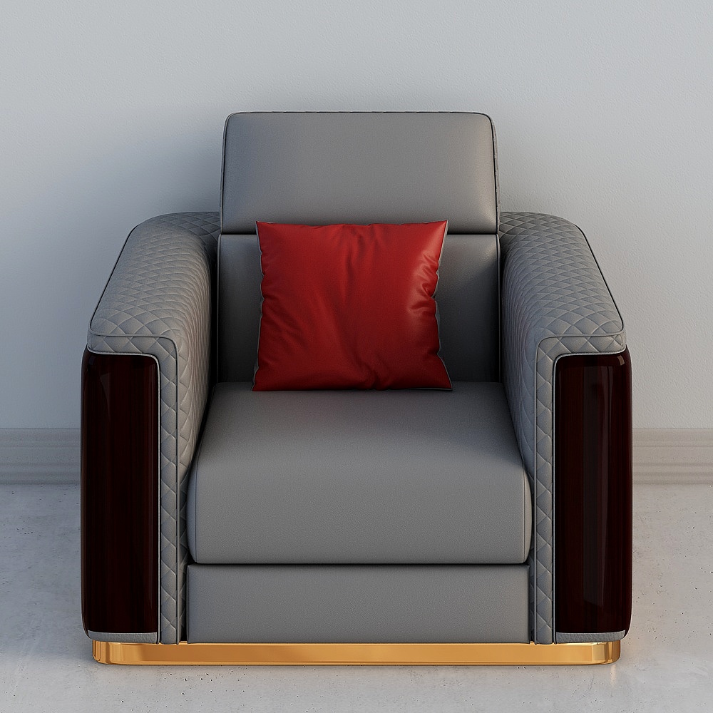 华松居-轻奢51沙发系列-倾慕单人位3D模型