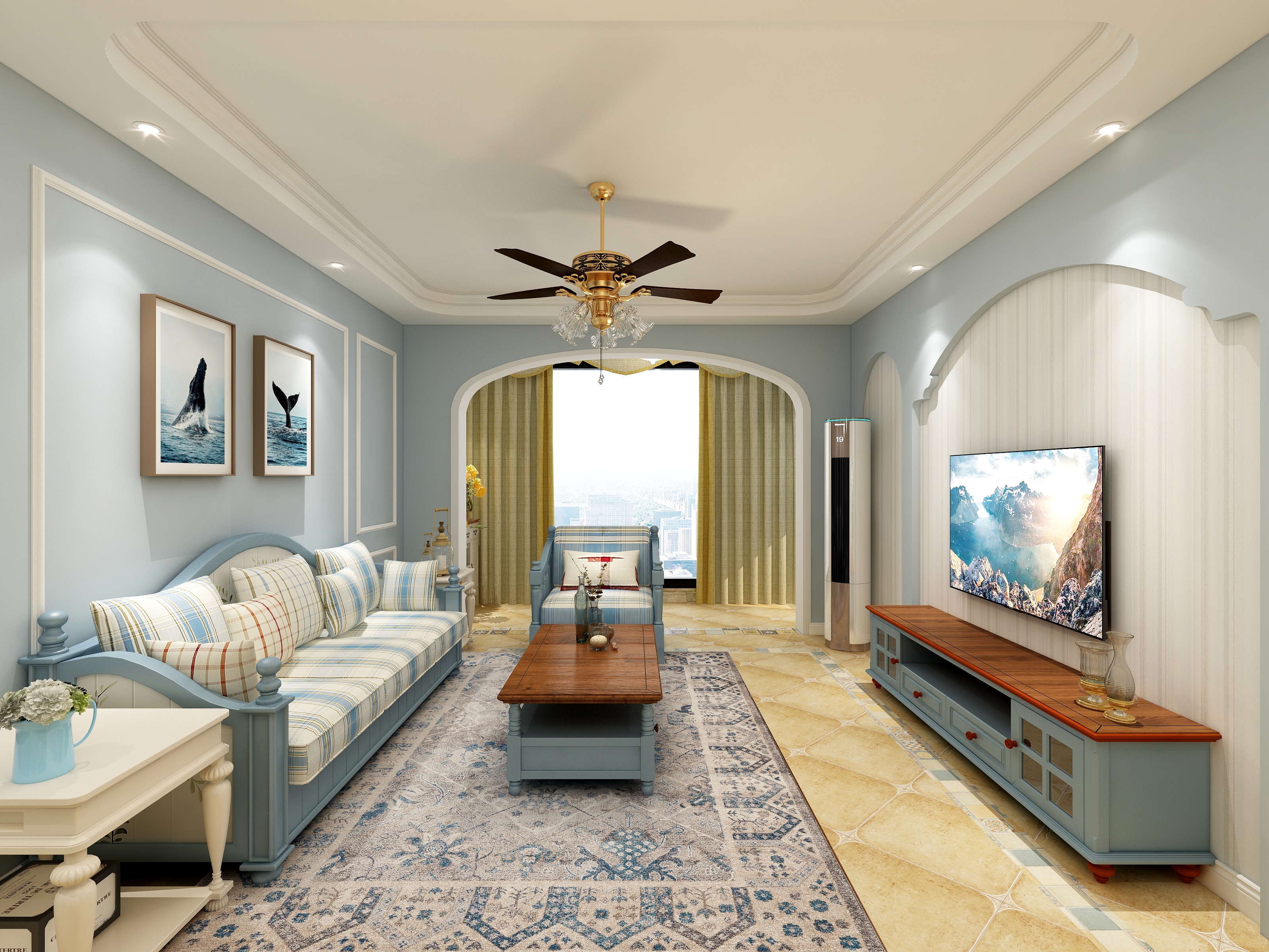 淘宝搜友诺设计-446美式田园装修效果图