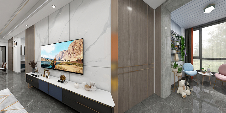 凱文设计-富盈公馆-唐姐-效果图改-装修设计方案