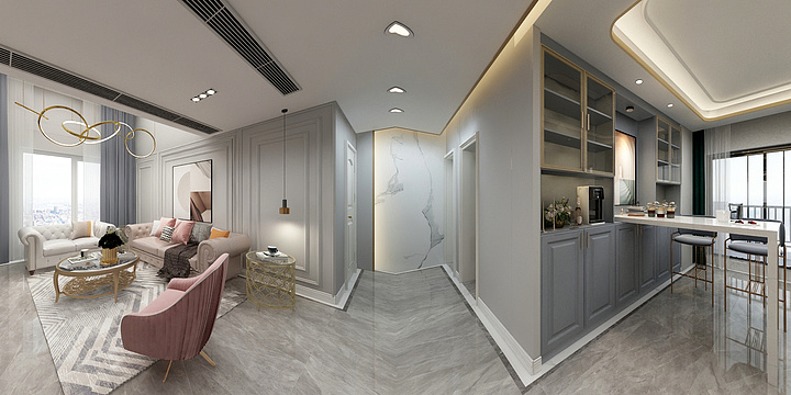 零度空间设计LD-美式轻奢设计风格-装修设计方案