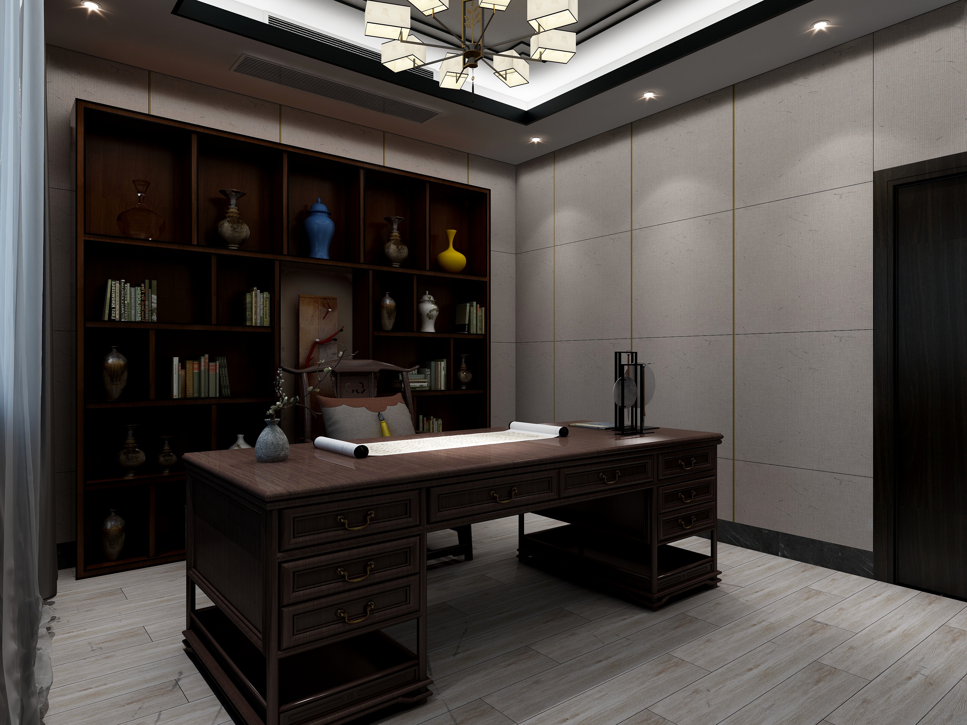 1李先生-顾家荡书房-装修设计方案
