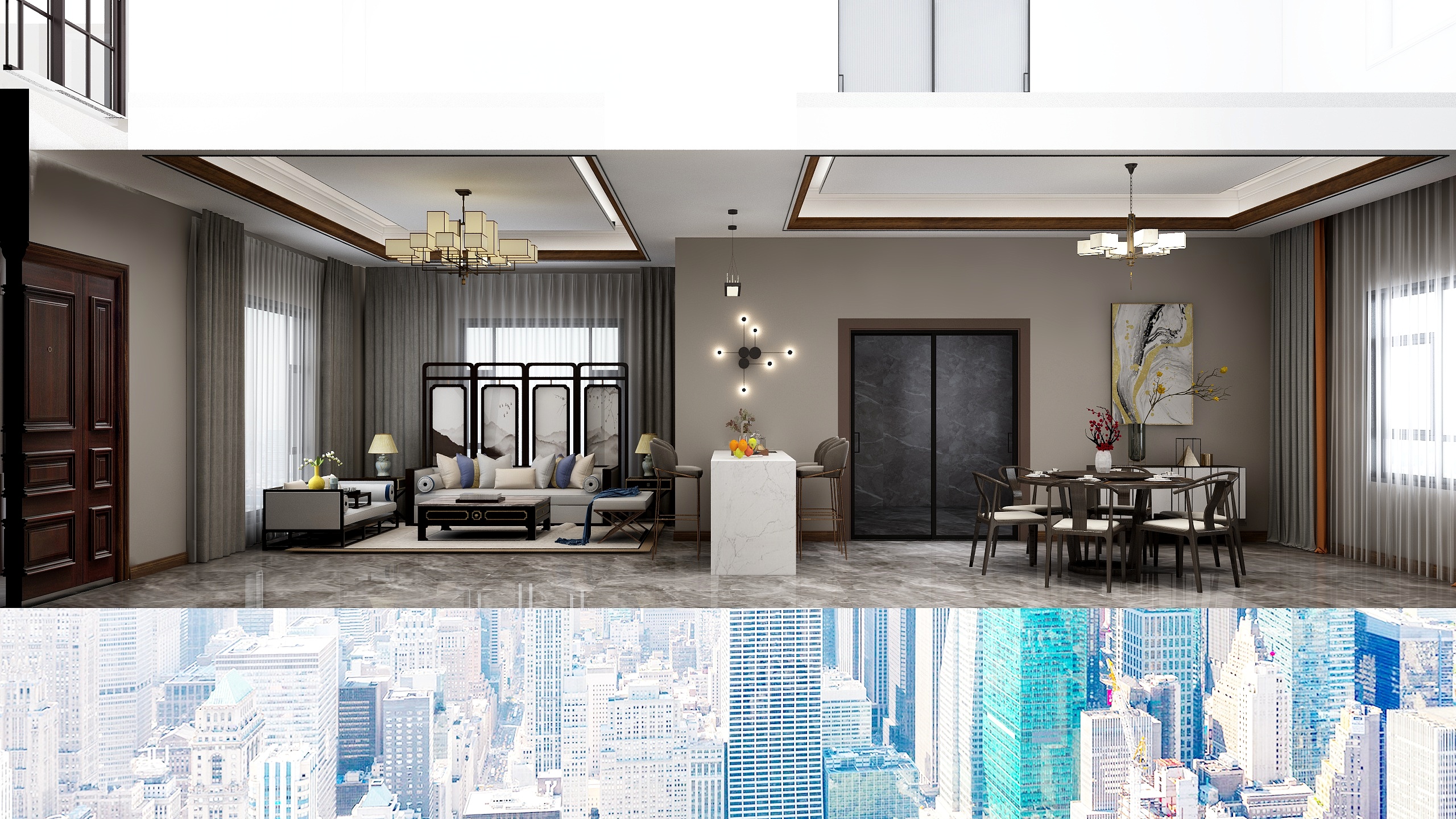 D_DstbbC-别墅一层-装修设计方案