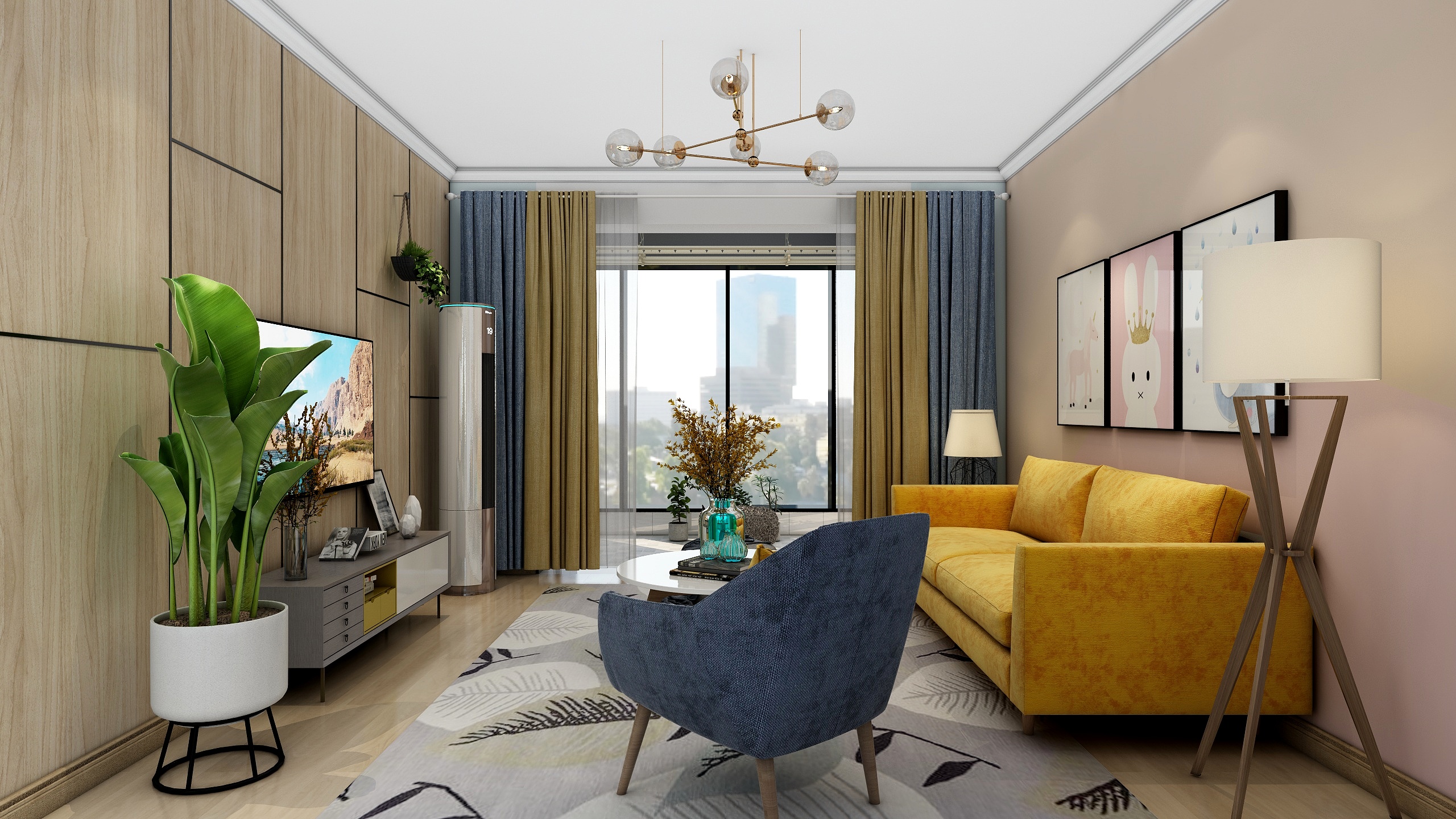 君临其境空间-70平|竹外桃花三两枝装修效果图