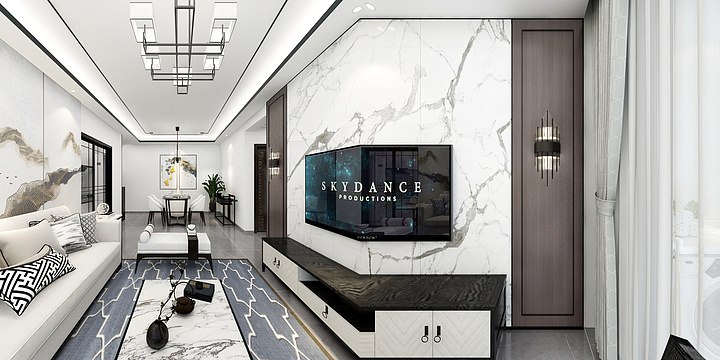 0林圆0-1-D1户型77平新中式风格效果-装修设计方案