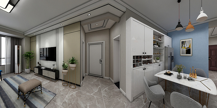 陕西辉煌设计工程-锦丽花语3-1-1703-装修设计方案