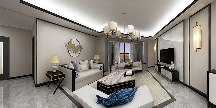 泸州零壹设计-酷家乐3新中式-装修设计方案