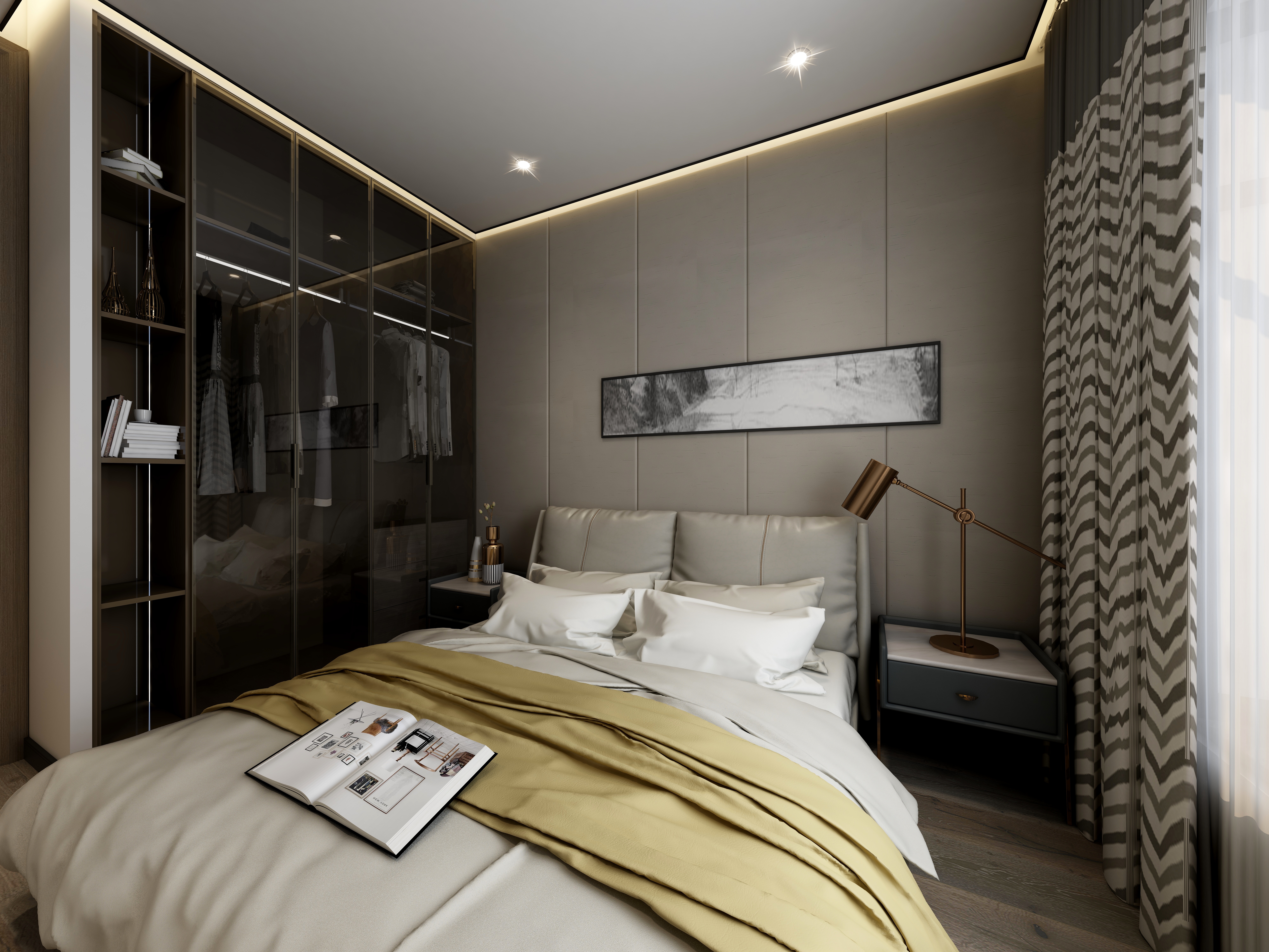 方勇先生-现代轻奢样板间-装修设计方案