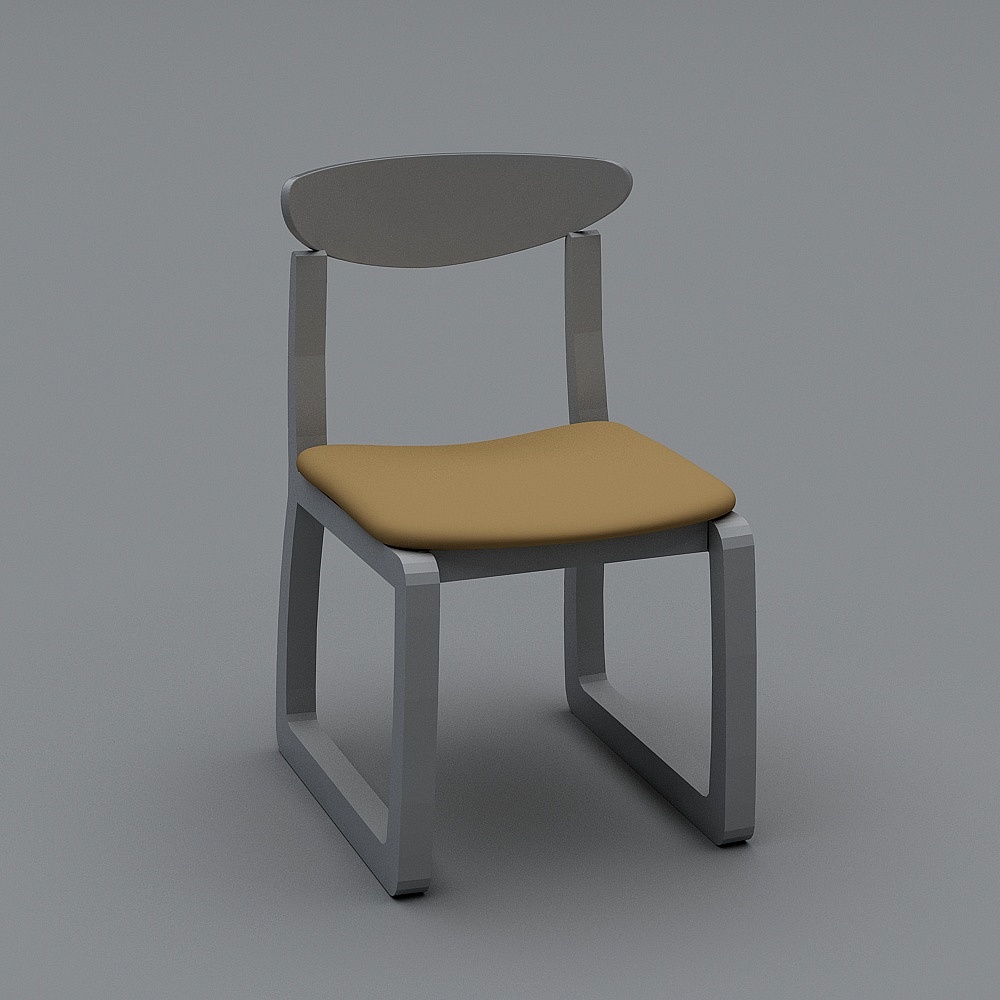 端典餐椅实木款3D模型